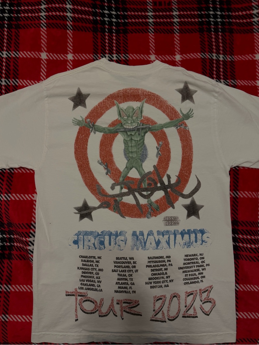 Tour Kids Short Sleeve Tee - White with Red & Green Graphic